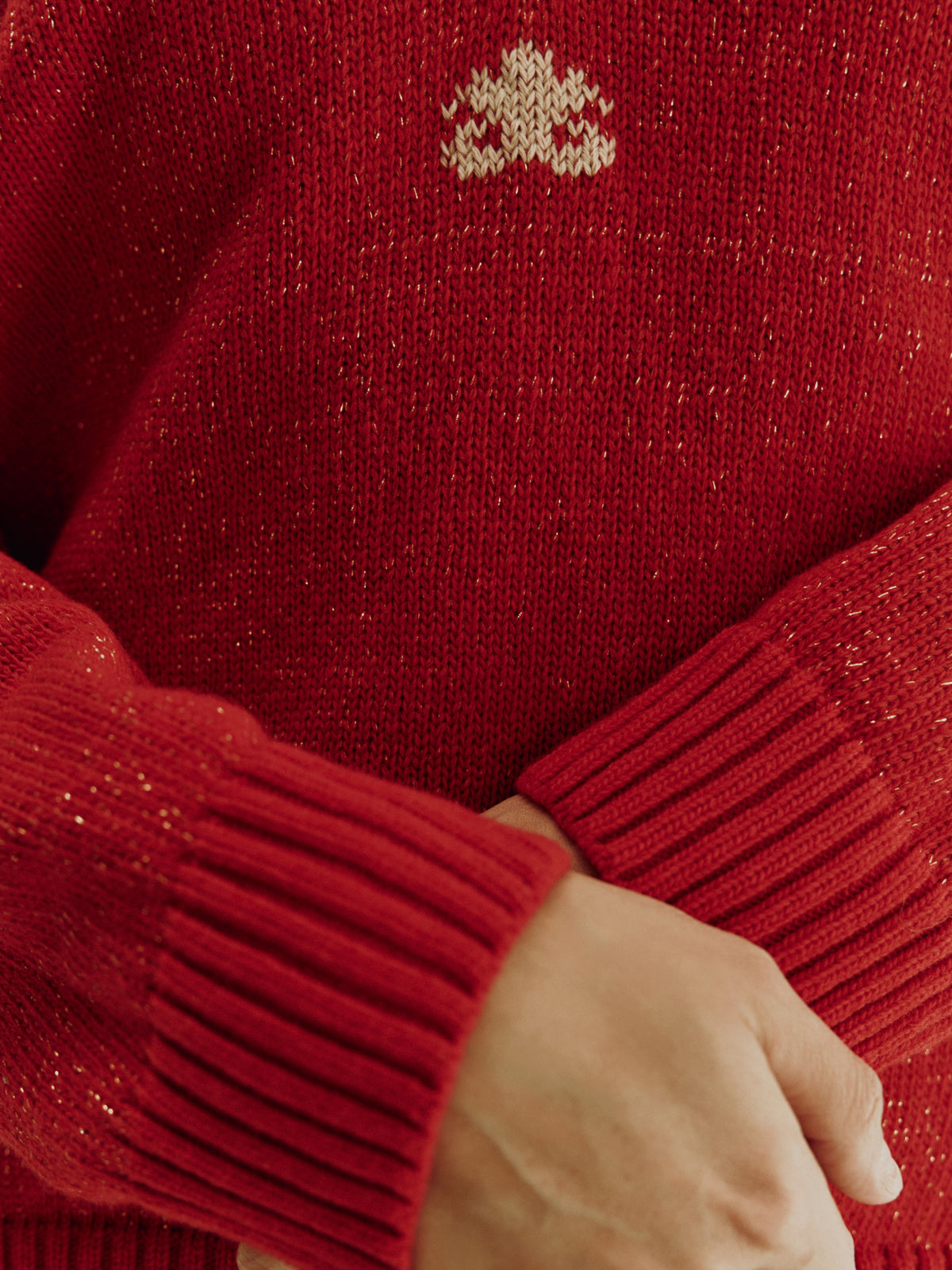 Reversible Lurex Sweater | Red
