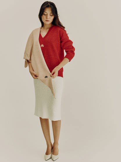 Reversible Lurex Sweater | Red
