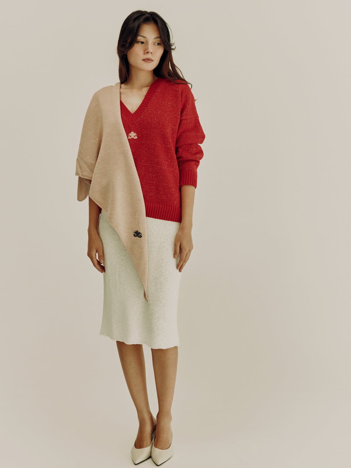 Merino Wool Headscarf | Beige