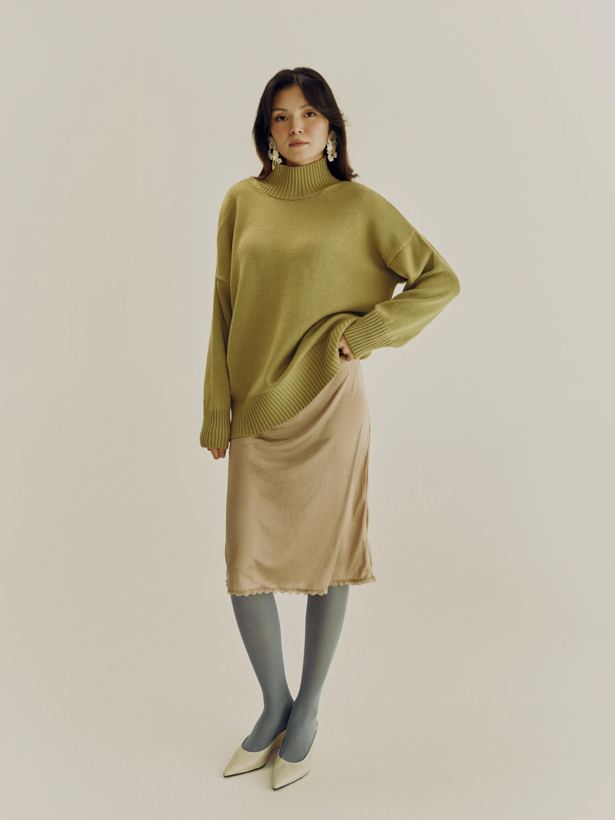 The High Neck Sweater | Pistachio