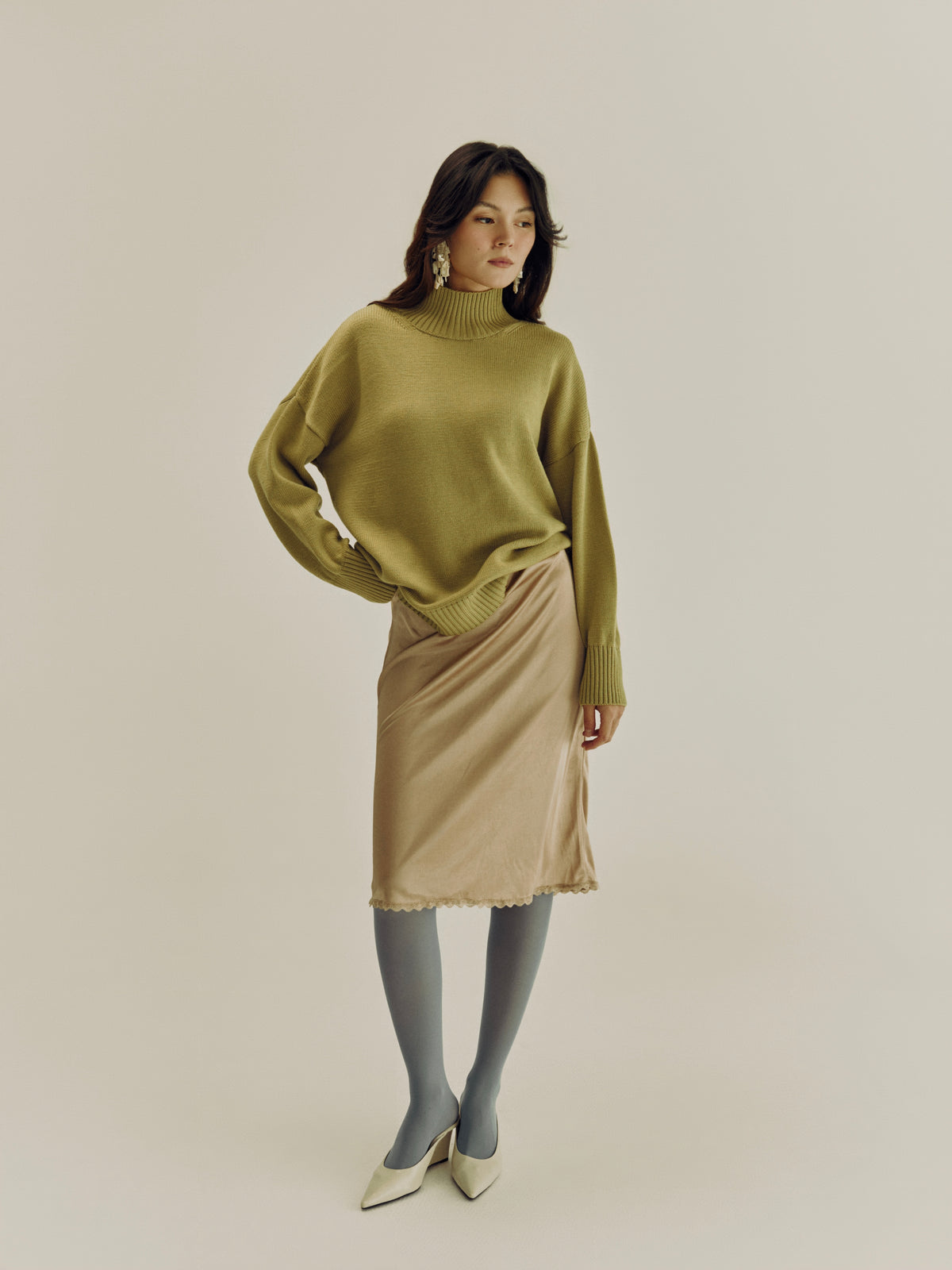 The High Neck Sweater | Pistachio