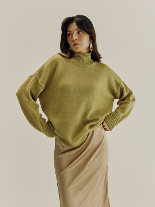 The High Neck Sweater | Pistachio