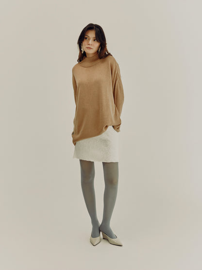 High Neck Sweater | Dark Beige
