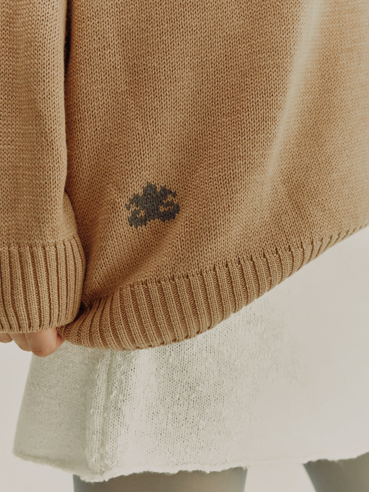 High Neck Sweater | Dark Beige