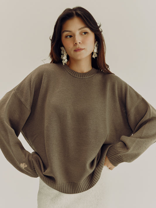"Arka" сrew neck sweater | taupe