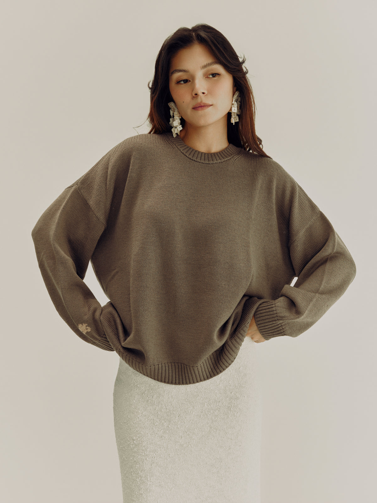 "Arka" сrew neck sweater | taupe