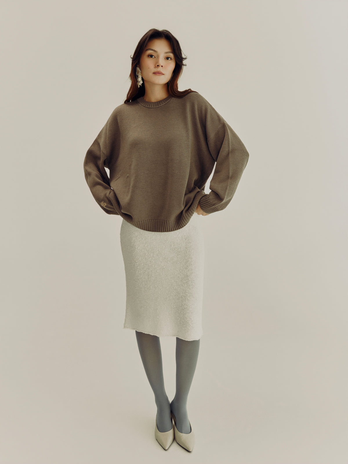 "Arka" сrew neck sweater | taupe