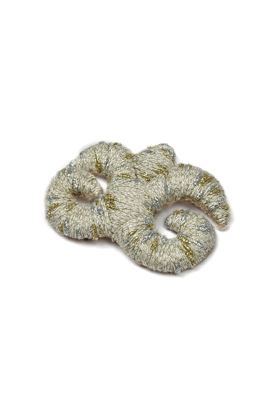 "Accel Erlanovna" Brooch | white with gold and silver