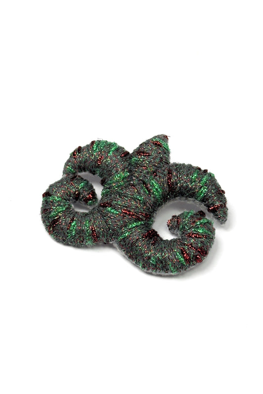 "Accel Erlanovna" Brooch | graphite with green accents