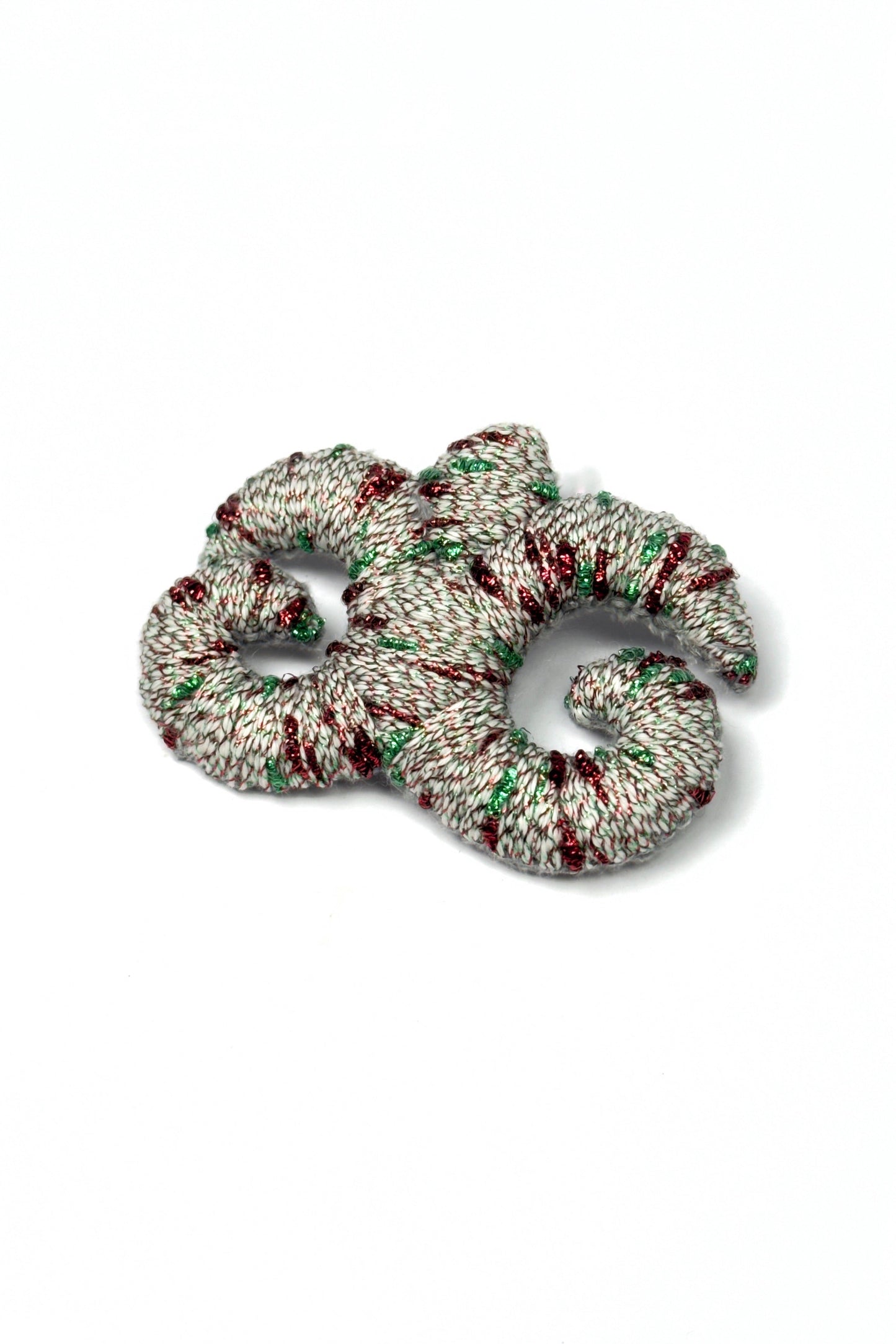 "Accel Erlanovna" Brooch | white with terracotta and green accents