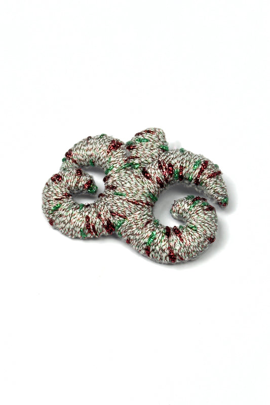 "Accel Erlanovna" Brooch | white with terracotta and green accents