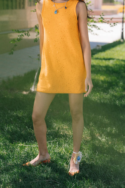 "Shine"Mini Dress | orange