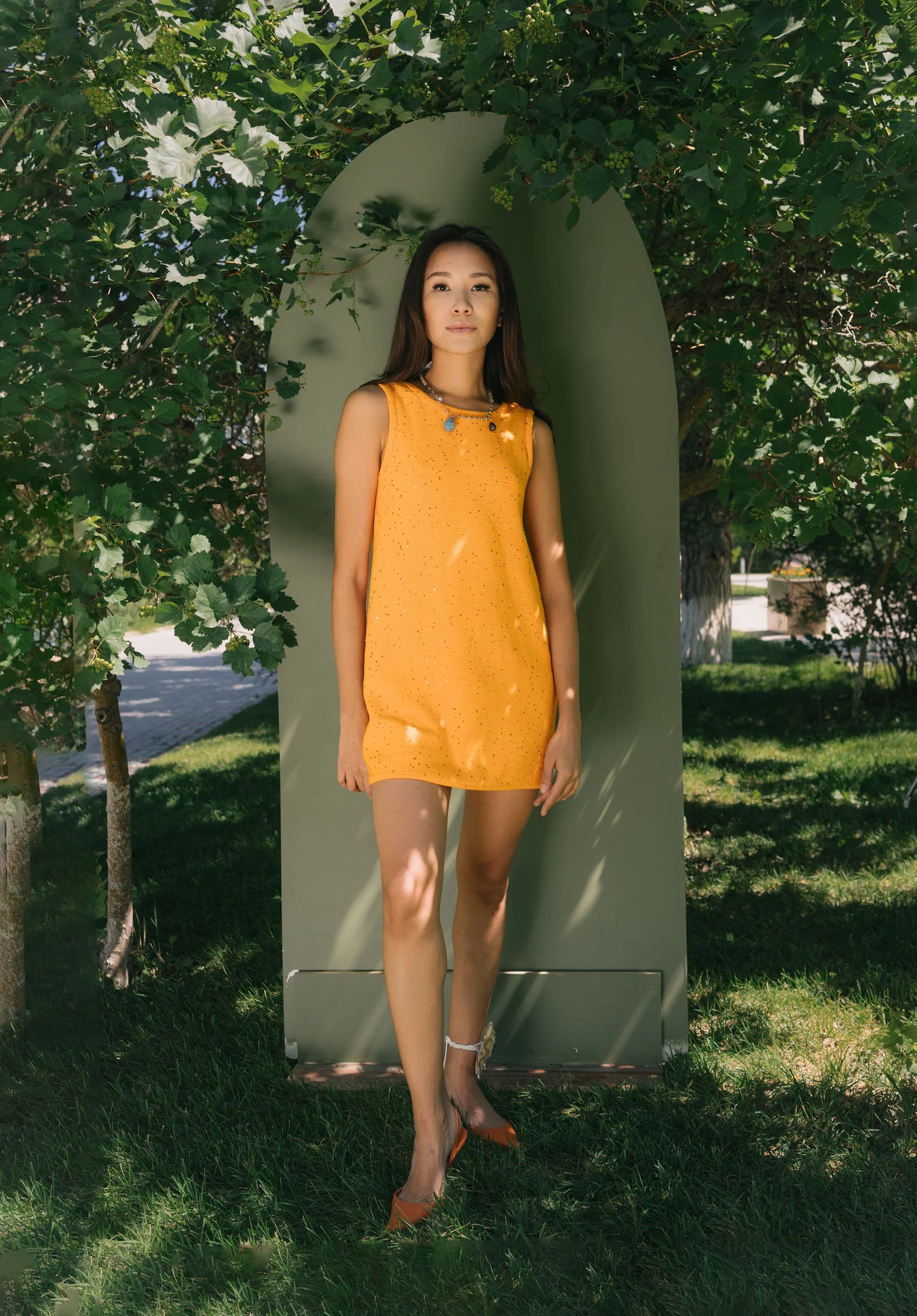 "Shine"Mini Dress | orange