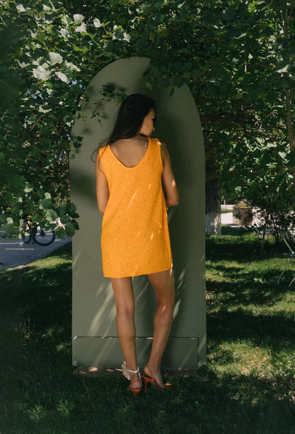 "Shine"Mini Dress | orange