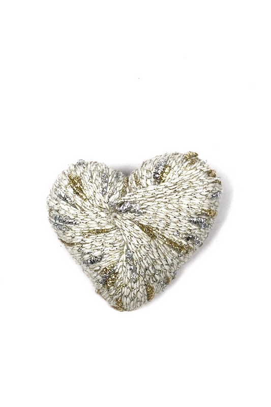 Brooch "Amore" | beige with gold and silver