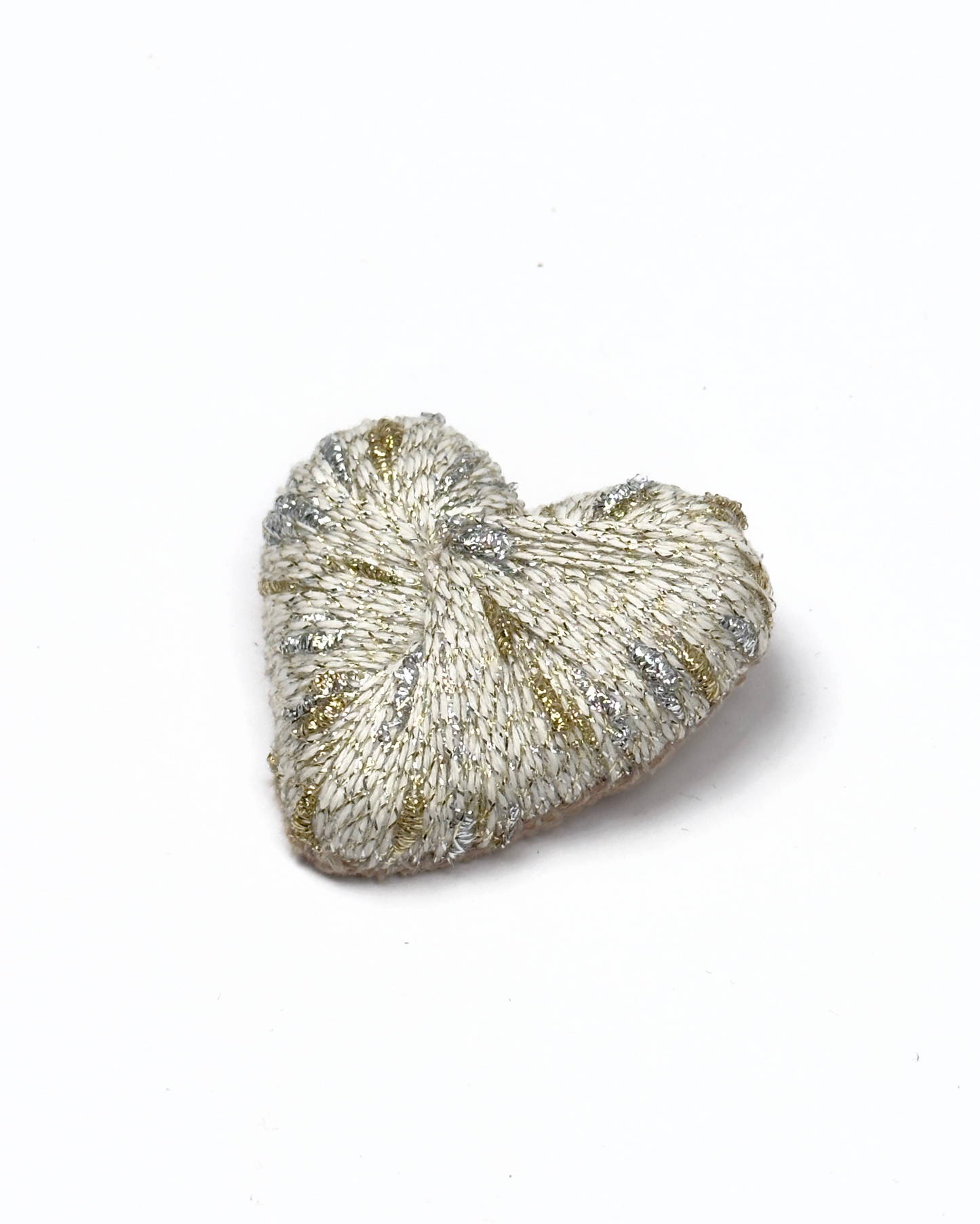 Brooch "Amore" | beige with gold and silver