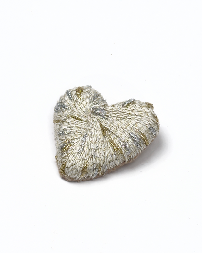 Brooch "Amore" | beige with gold and silver