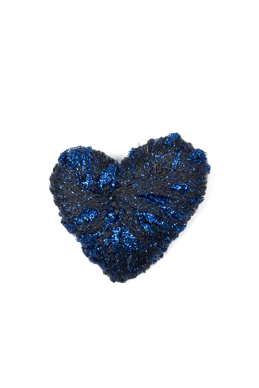 Brooch "Amore" | black with dark blue accents
