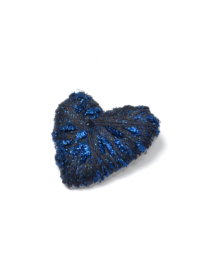 Brooch "Amore" | black with dark blue accents
