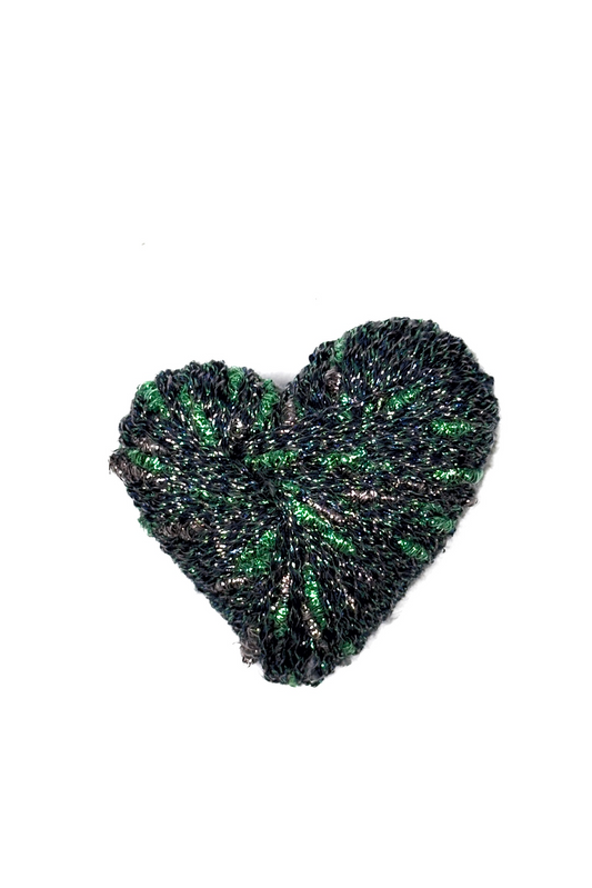 Brooch "Amore" | graphite with green accents