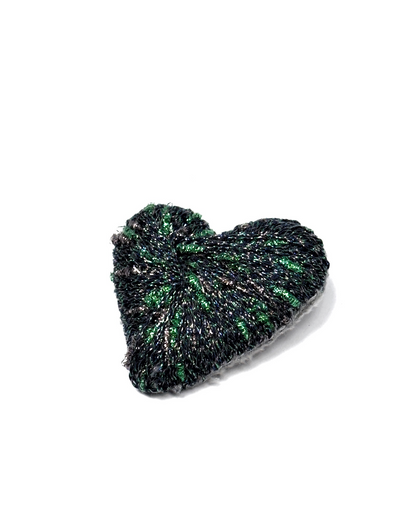 Brooch "Amore" | graphite with green accents