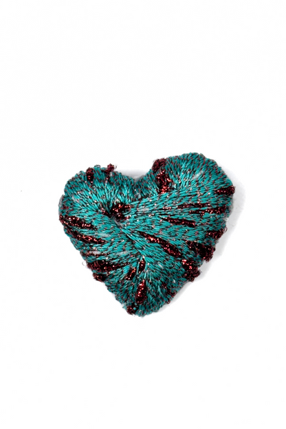 Brooch "Amore" | green with red accents