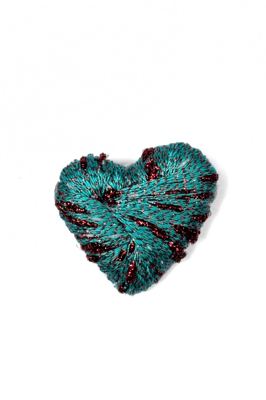 Brooch "Amore" | green with red accents