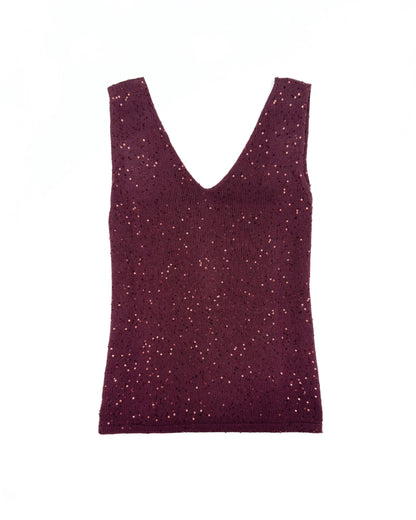 Top "Shine" V-neck | burgundy