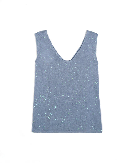 Top "Shine" V-neck | blue