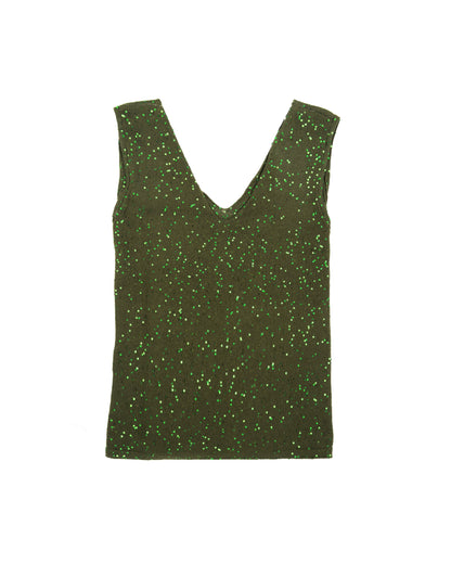 Top "Shine" V-neck | green