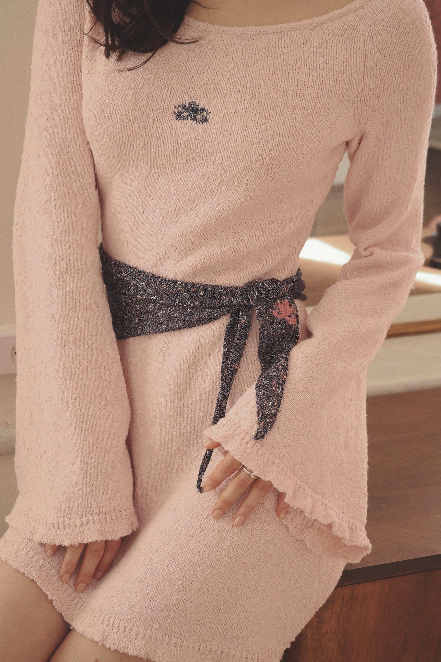 платье мини "Girl" | розовый бархат