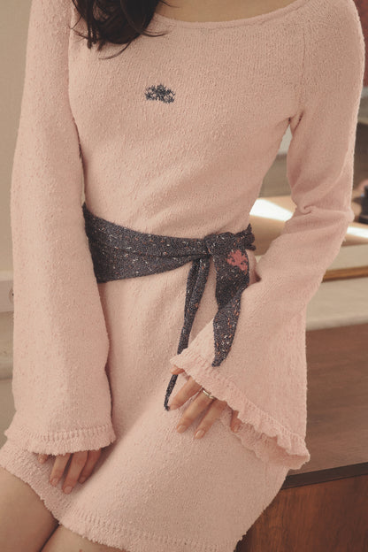 платье мини "Girl" | розовый бархат