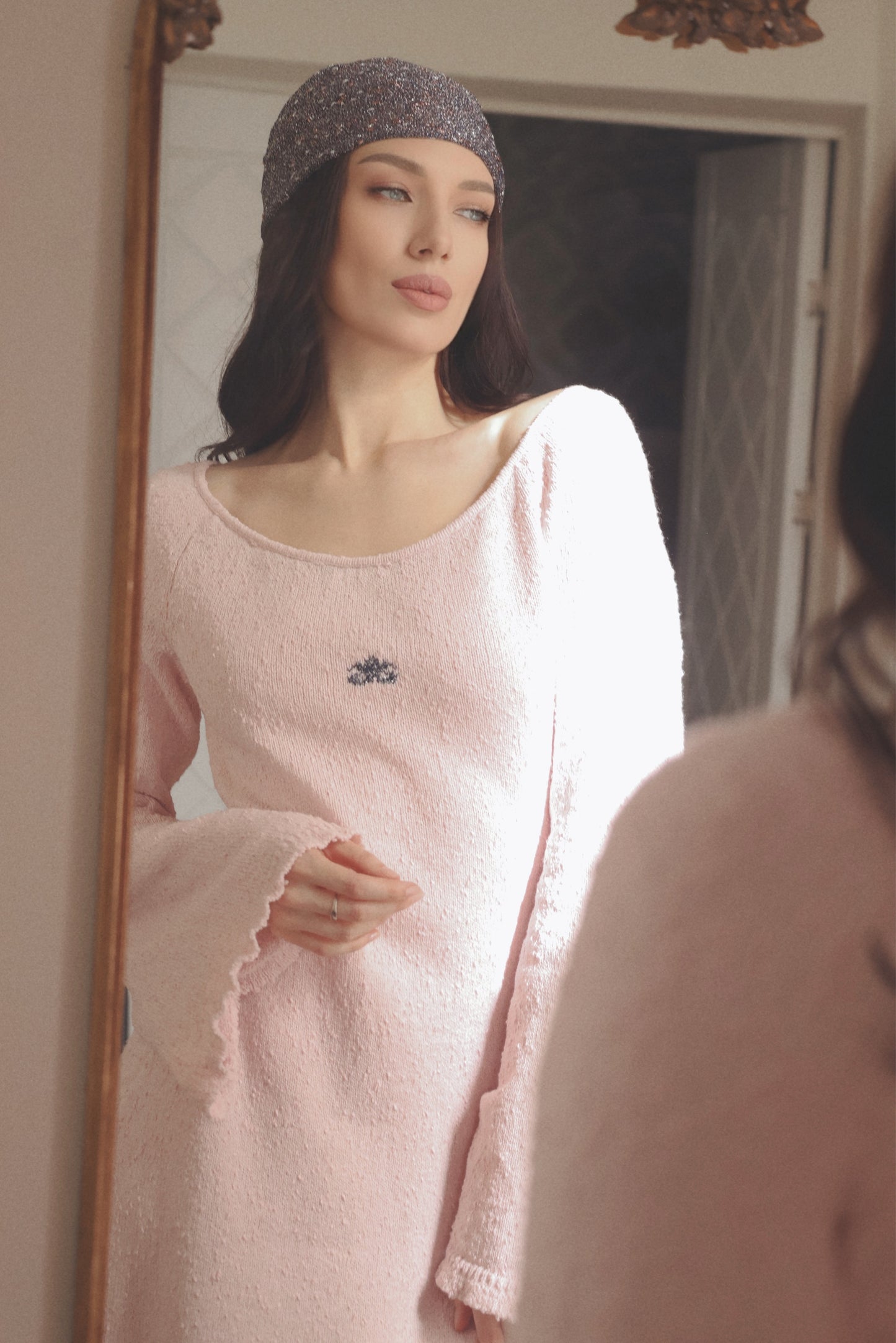 платье мини "Girl" | розовый бархат