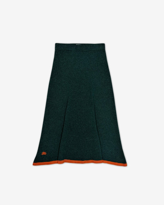 Юбка-трапеция из мериноса | изумрудный