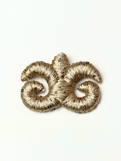 "Accel Erlanovna" Brooch | gold with gold sequins